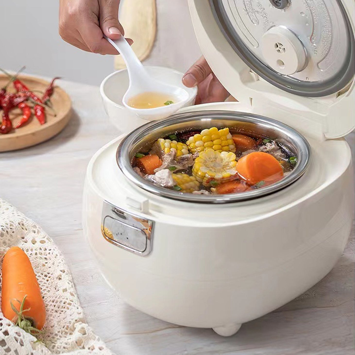 Nồi Cơm Điện Đa Năng - Kiêm Tách Đường - Snapbee RC3000 PRO - Dung Tích 3 Lít - Lòng Nồi Niêu Inox 304 Vân Lục Giác Siêu Dày Đầu Tiên Trên Thị Trường
