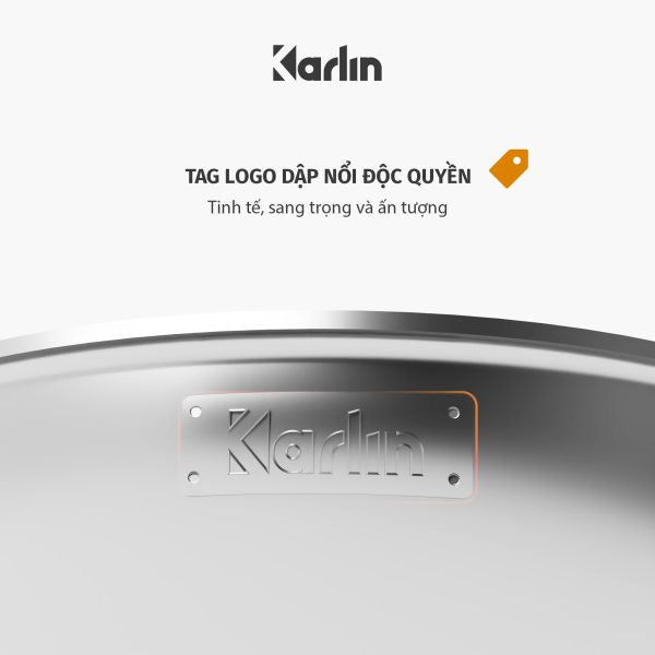 Chảo Karlin Chống Dính Tự Nhiên – P26 – Đáy 5 Lớp – Sâu lòng 7 cm – Đường Kính 26 cm – Nấu Được Trên Mọi Loại Bếp – Không kén bếp