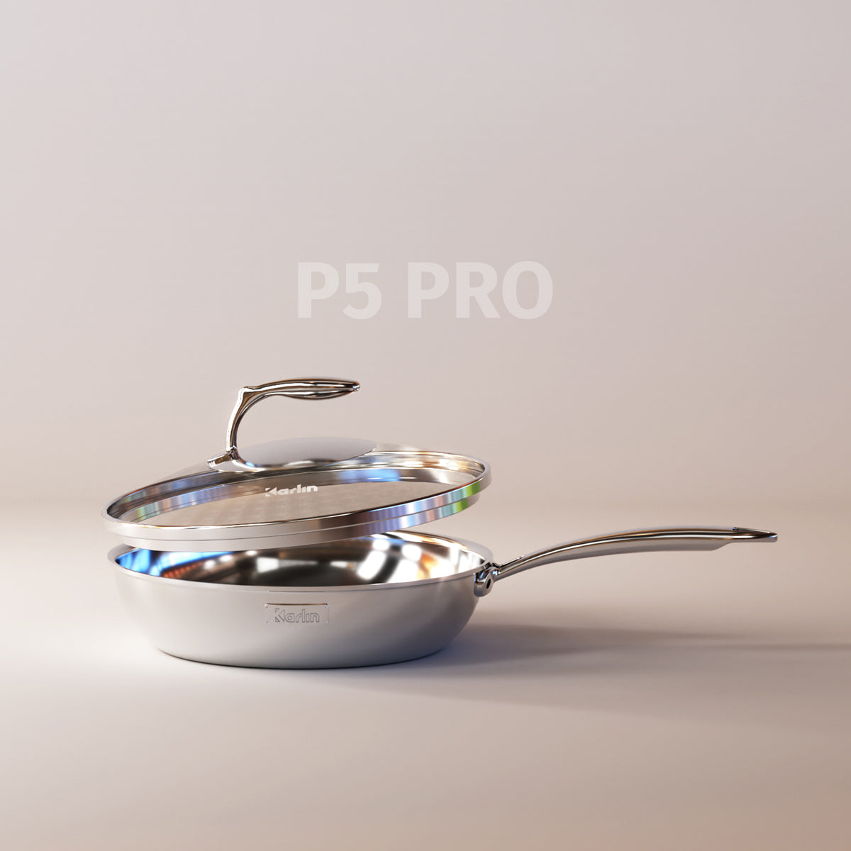 Chảo Karlin Chống Dính Tự Nhiên P5 PRO - Đáy 5 Lớp - Kiểu Dáng Sang Trọng - Nấu Được Trên Mọi Loại Bếp