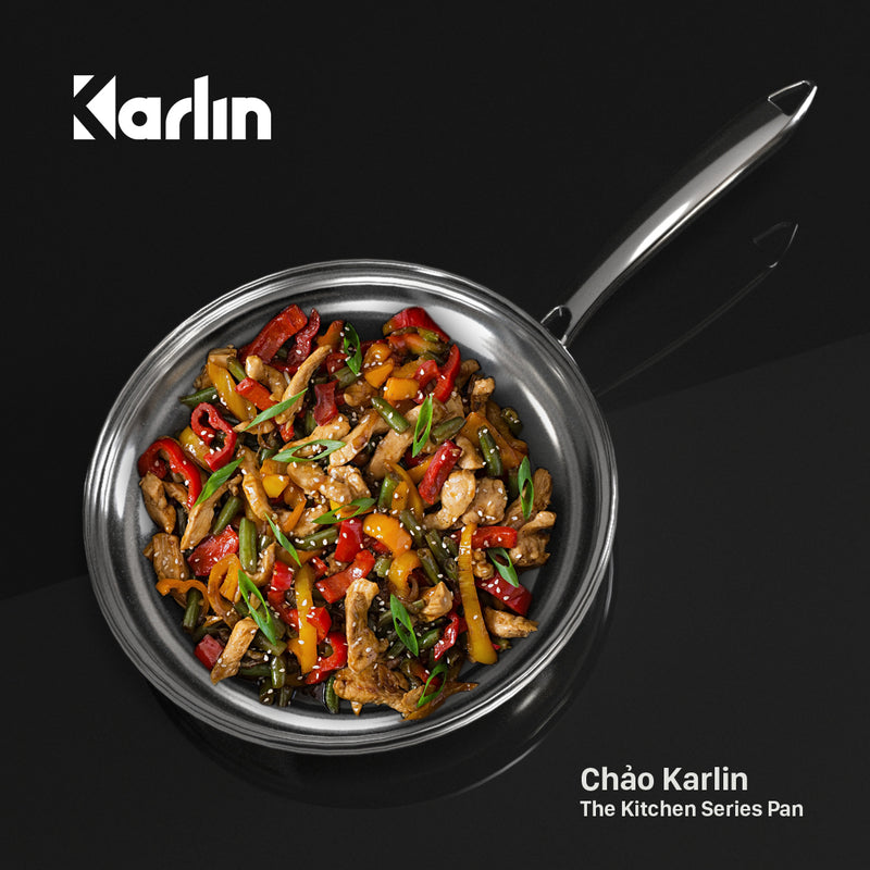 Chảo Karlin Chống Dính Tự Nhiên – Đáy 4 Lớp – Đường Kính 24 cm – Nấu Được Trên Mọi Loại Bếp