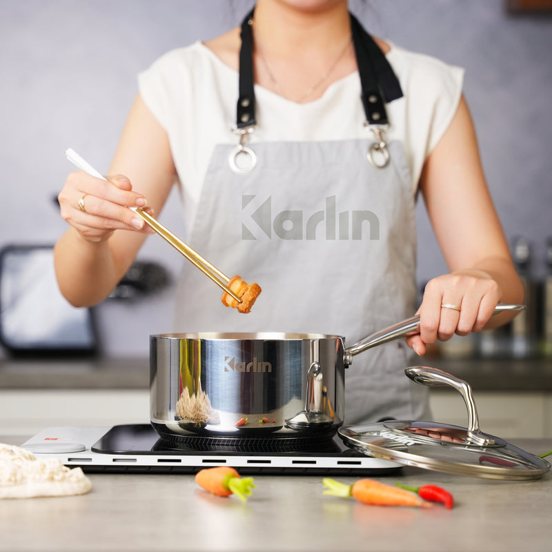 Quánh Karlin Chống Dính Tự Nhiên - Đáy 5 Lớp - Đường Kính 18 cm - Nấu Được Trên Mọi Loại Bếp